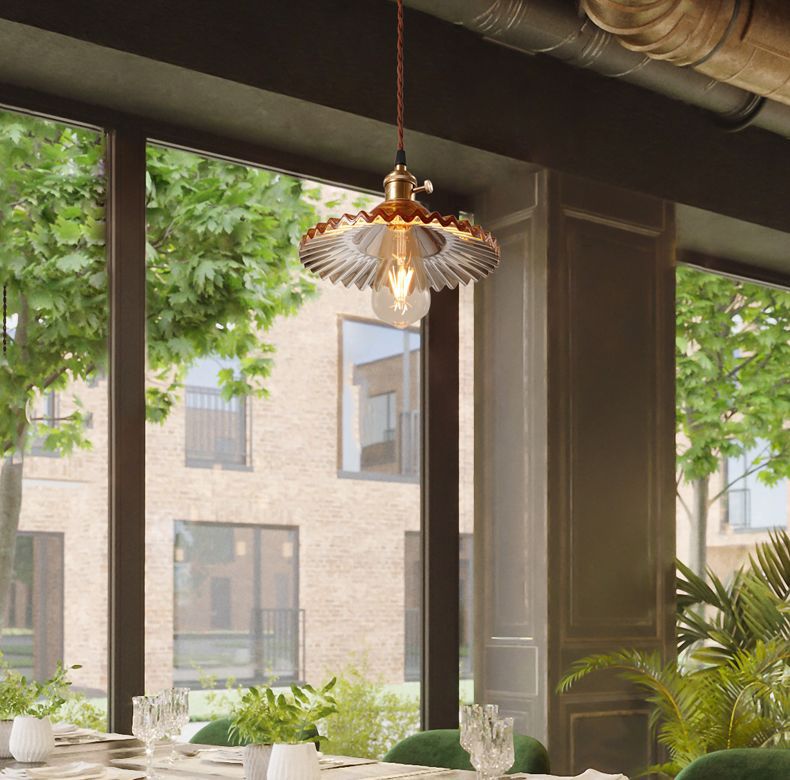 โคมไฟห้อยเพดานหัวเดี่ยว Brass glass 22x6cm [BG22]