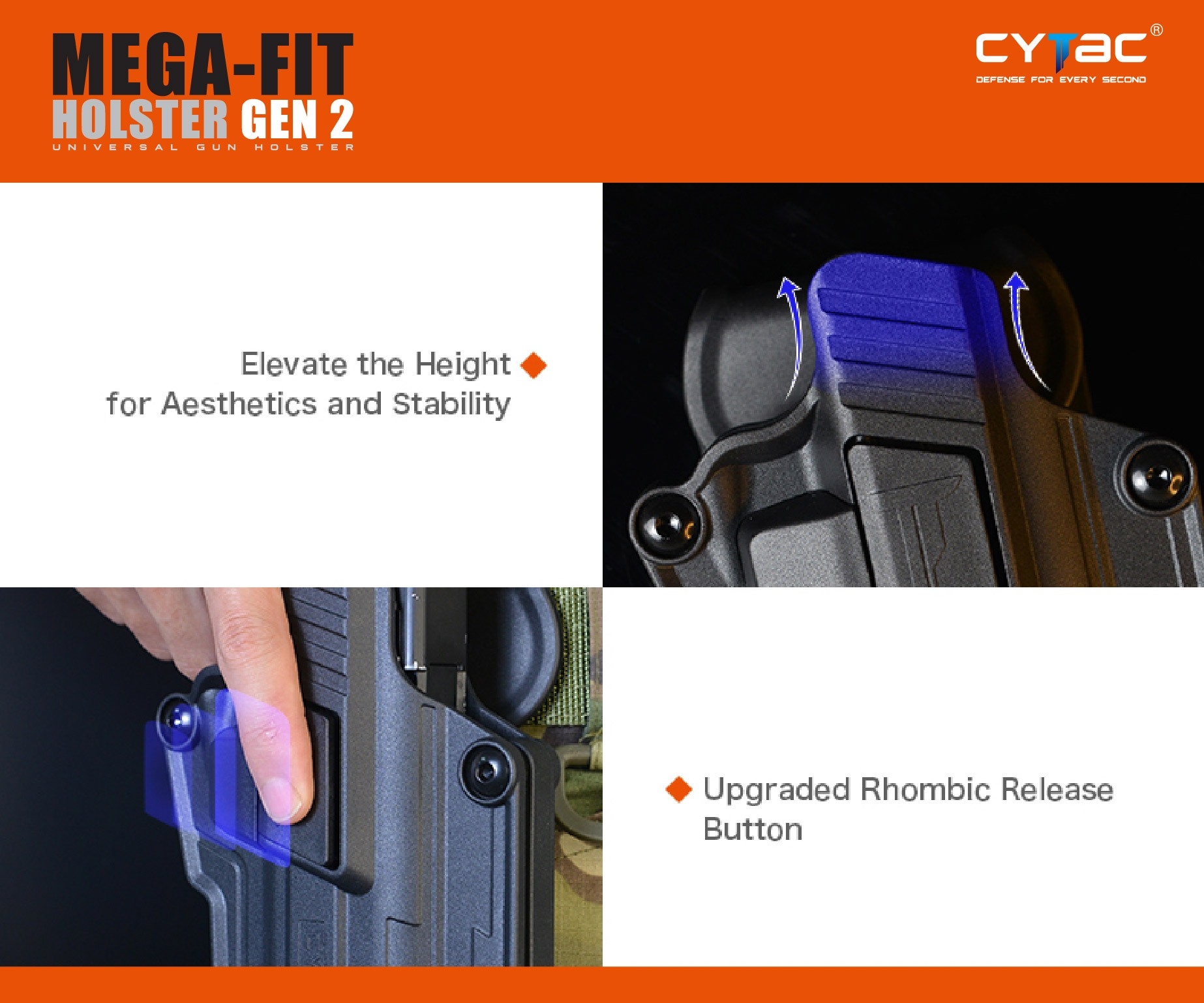 CYTAC thailand ซองพกนอกปลดล็อคนิ้วชี้ Cytac Mega-Fit Holster GEN2
