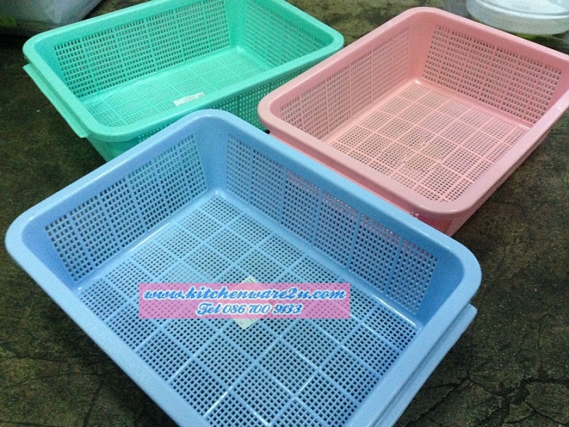 P09568 ตะแกรงเหลี่ยมตาถี่ สไตล์ญี่ปุ่น (31.5 x23 x8.5 ซม.) เกรดเอ หนา DK1 (ราคาส่งต่อ 1 โหล:12 ใบ:ขายส่งทุกอย่าง 20 บาท)