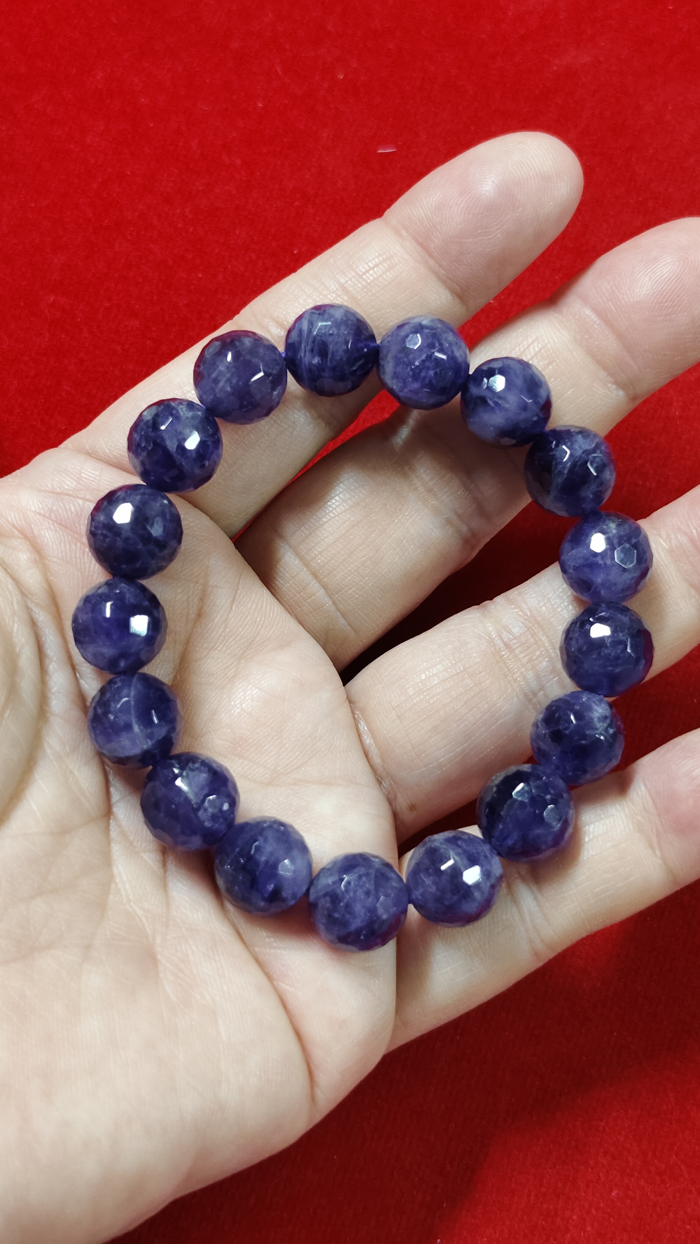 #ข้อมือหินอเมทิสต์เจียเหลี่ยรหัสbh-0041