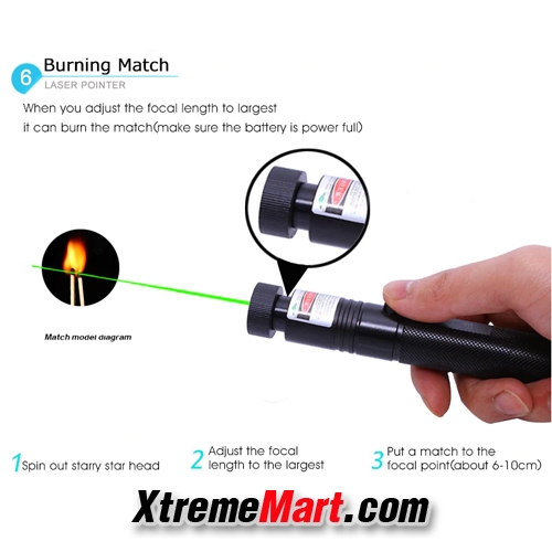 เลเซอร์ แสงสีเขียว Laser-303 ความยาวคลื่น 532nm Laser Pointer พร้อมแบตและเครื่องชาร์จ