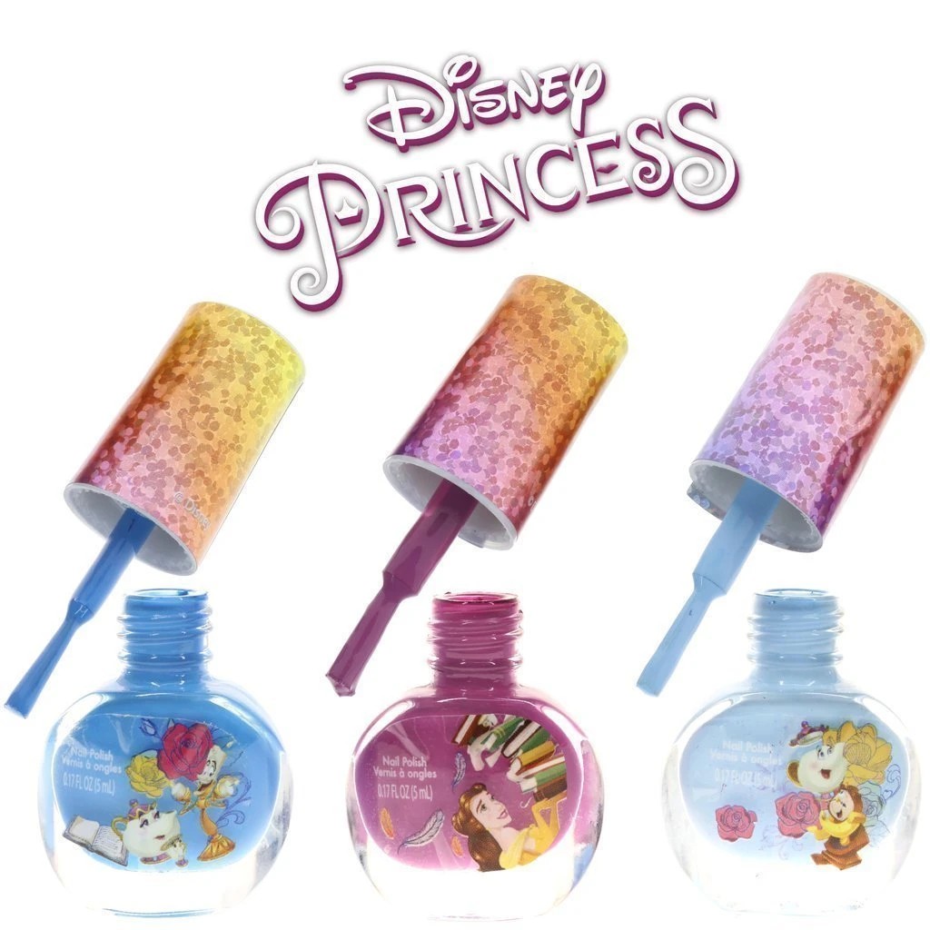 ชุดสีทาเล็บปลอดสารพิษสำหรับเด็ก TownleyGirl Disney Princess Belle Beauty & the Beast 18-Pack Nail Set