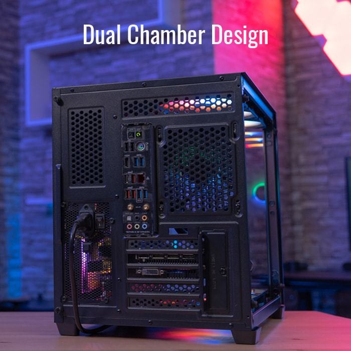 แถมพัดลม 6 ตัว AEROCOOL - PC CASE M-ATX DRYFT MINI ARGB 6FAN