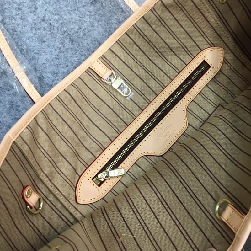 กระเป๋า l neverfull mm monogram canvas ด้านในน้ำตาล