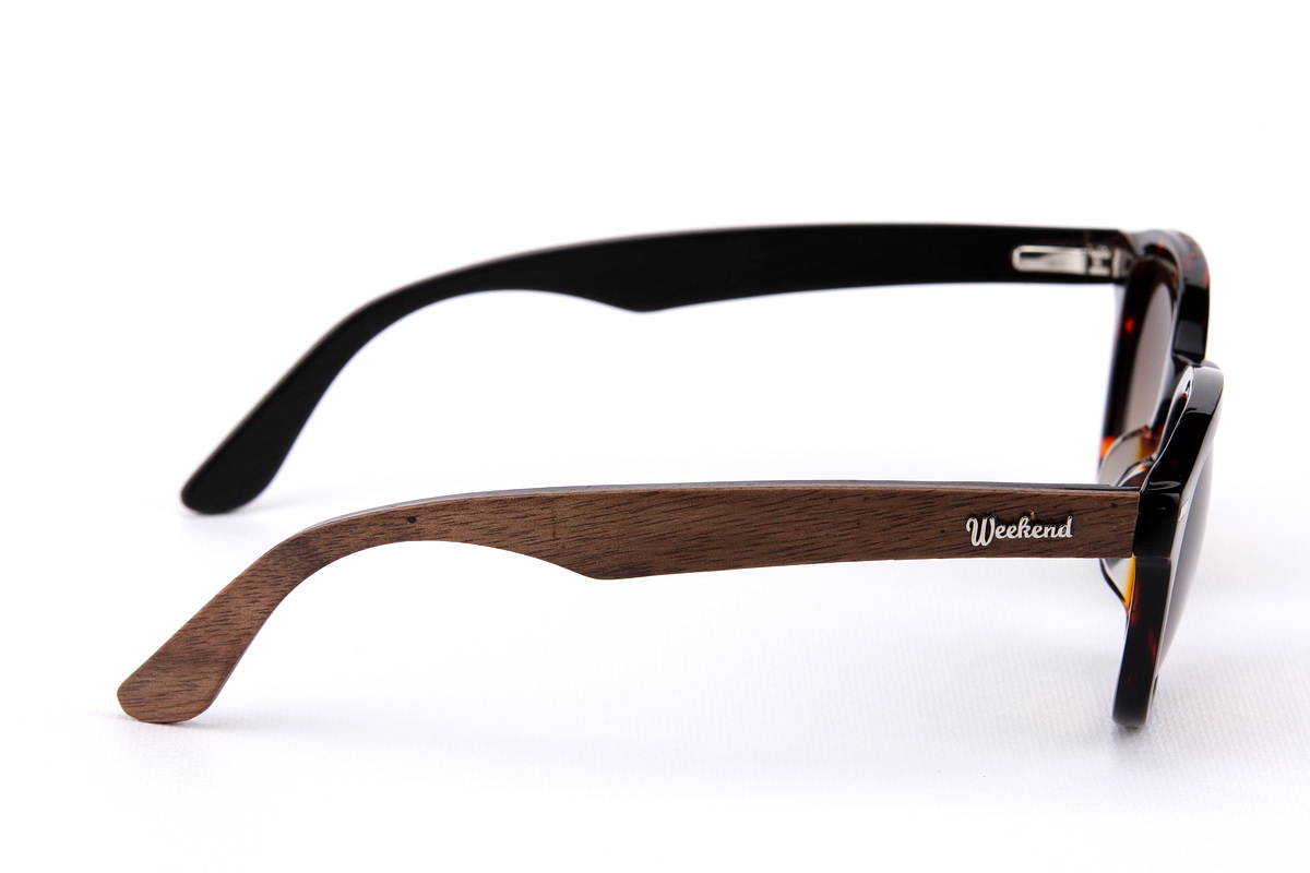 แว่นกันแดดขาไม้ Weekend Duet Collection Tokyo Havana (Dark)