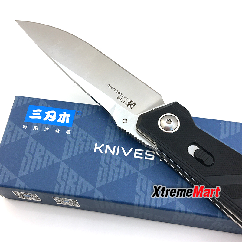 มีดพับ Sanrenmu รุ่น 1158 SRM-1158 ใบมีดสแตนเลส 8Cr13MOV ด้ามG10 สีดำ (เล่มละ)