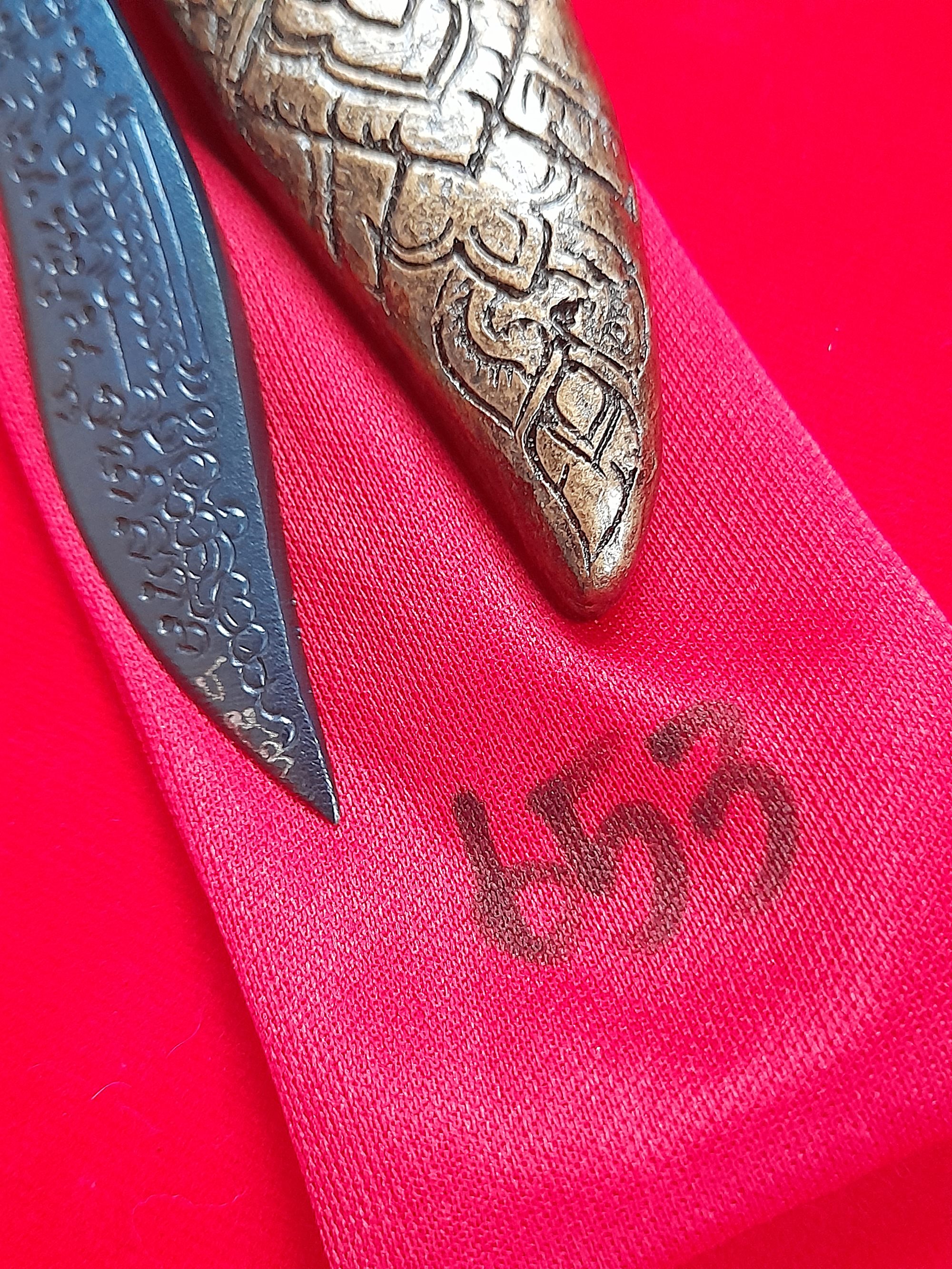 มีดหมอ เหล็กน้ำพี้ หัวด้าม-ท้าวเวสสุวรรณ (ปลอกและด้ามทำจากผงเหล็กน้ำพี้ผสมเลซิล) สร้าง999เล่ม ปี2562 #รับประกันแท้ - หลวงปู่หมุน วัดบ้านจาน