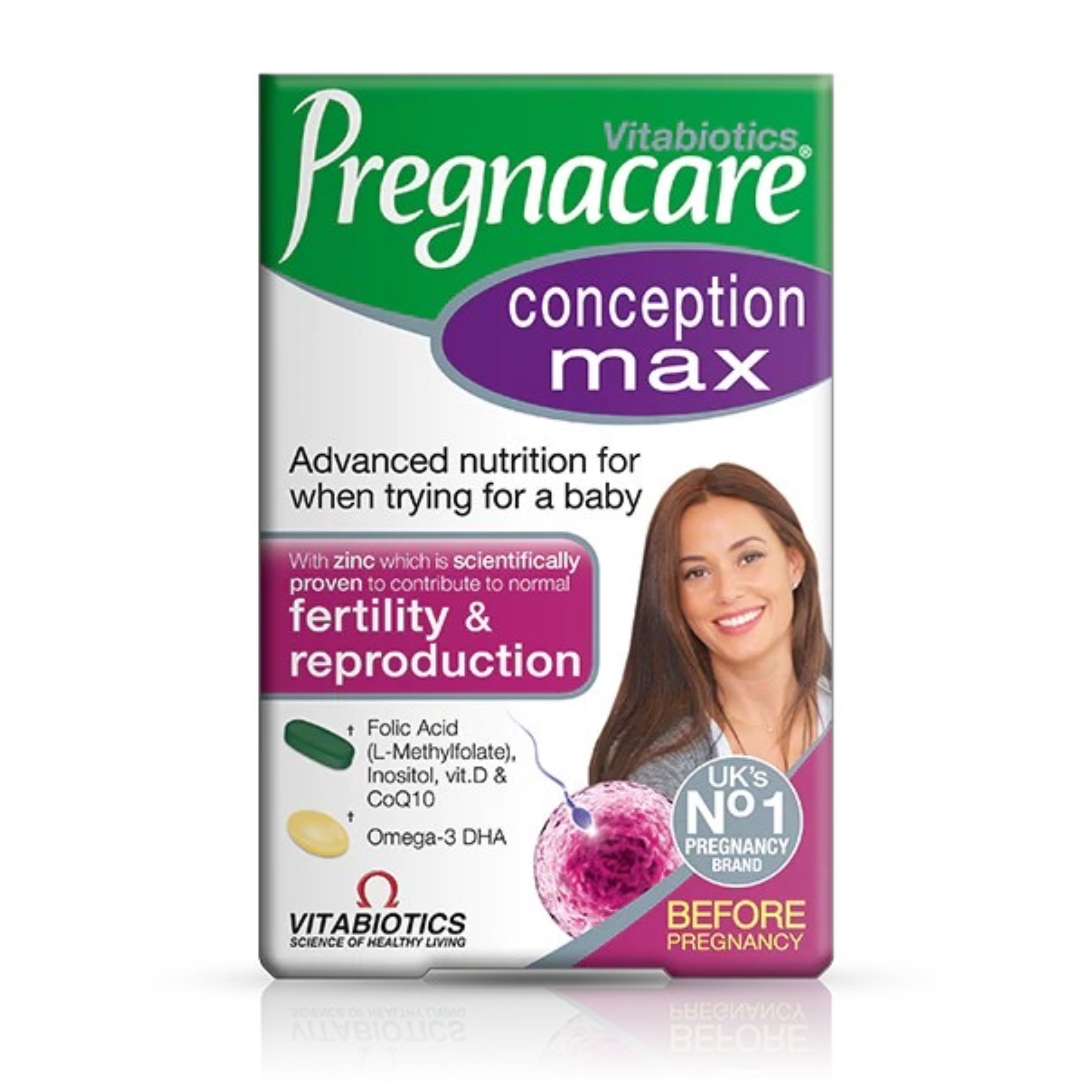 วิตามินช่วยเพิ่มโอกาสในการตั้งครรภ์ Vitabiotics Pregnacare Conception Max