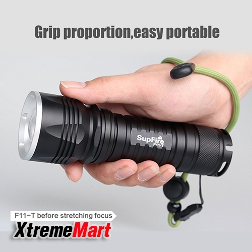 ชุดเซตไฟฉายซูม SUPFIRE F11-T 10W 1100 LM หลอด CREE XML2 (T6)(BLACK)