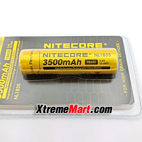 แบตเตอรี่ชาร์จ Li-ion Nitecore NL1835 3500mAh 18650 3.6V ของแท้ 100% High Performance Rechargeable Lithium Battery (ราคาต่อก้อน)