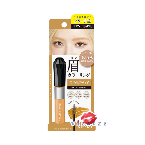 (01 Yellow Brown) Kiss Me Heavy Rotation Coloring Eyebrow # 01 Yellow Brown มาสคาร่าปัดคิ้วสีน้ำตาลอ่อน ช่วยให้คิ้วดูมีมิติ เป็นธรรมชาติ