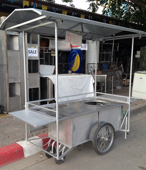 รถเข็นขายก๋วยเตี๋ยว มีหลังคา