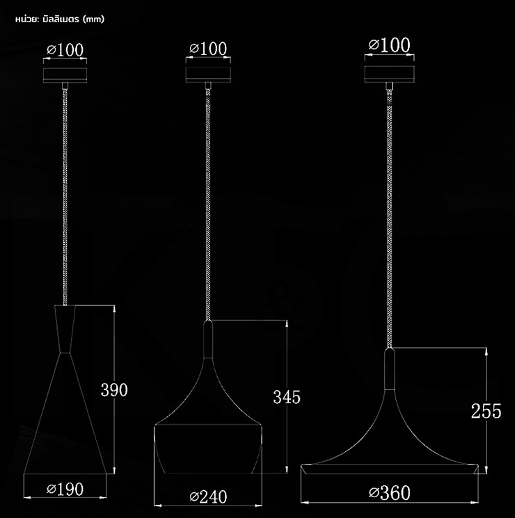 โคมไฟแขวนเพดานสีขาวสไตล์นอร์ดิก สไตล์ญี่ปุ่น มีหัวไม้เนื้อแข็ง [D076-White-Wood-Head]