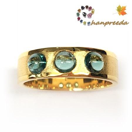 Apatite Ring แหวนปลอกมีด พลอยอะพาไทท์ ทอง YG หนัก 8.165 กรัม พลอย 1.09 กะรัต ขนาด 4.3 มิล ขนาดแหวน #58