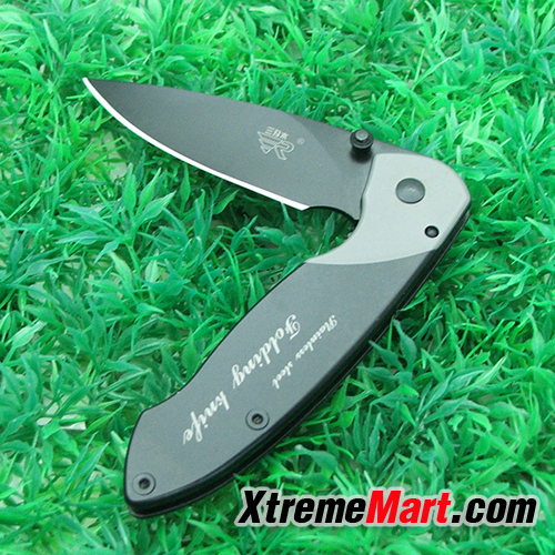 มีดพับสแตนเลส Sanrenmu 7023LUI-SH ระบบ Frame Lock Folding Knife (สีดำ)