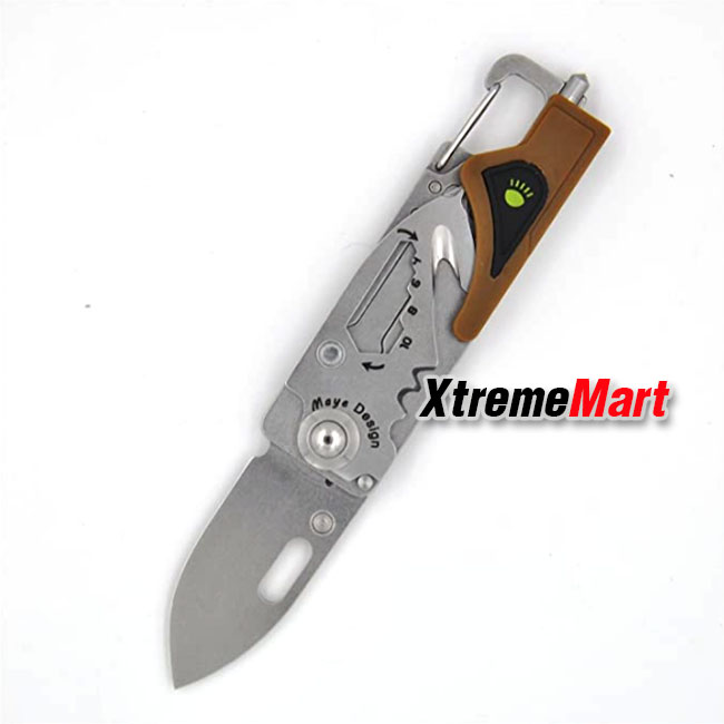 มีดพับ SANRENMU SRM multifunction tools knife 6050LUF-PV-T4 with LED Flashlight (สีน้ำตาล) เล่มละ