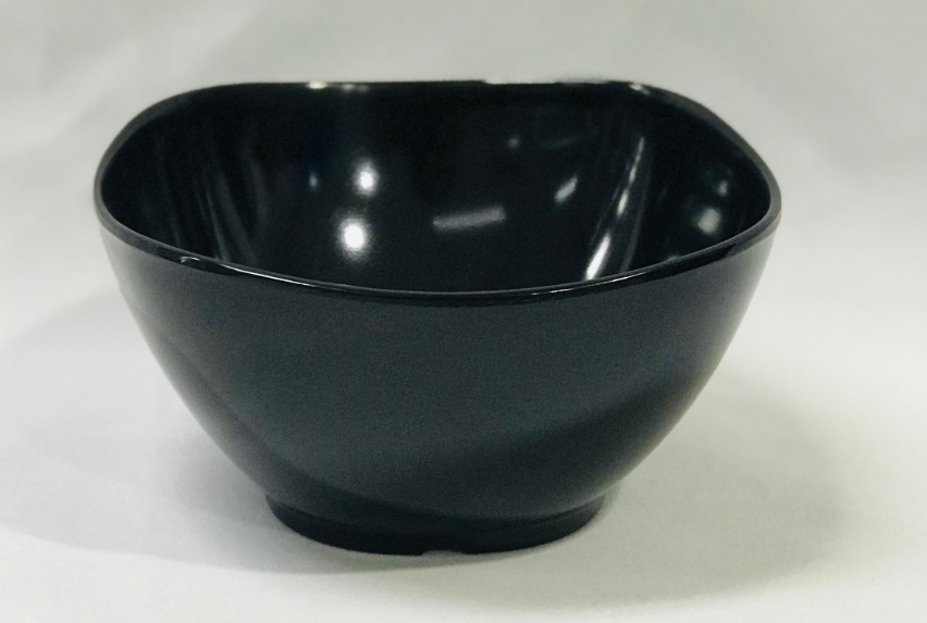 P10943 ชามสี่เหลี่ยม 4.5 นิ้ว สีดำ เมลามีนแท้ Flowerware เครือซูปเปอร์แวร์ No.B2774-4.5 (ราคาส่งต่อ 12 ใบ: เฉลี่ย 30 บ/ใบ)