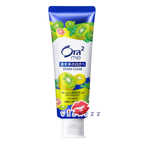 (Fresh kiwi Mint) Sunstar Ora2 Me Stain Clear Toothpaste 130g ยาสีฟันโอราทู สูตรทริปเปิล คอลเล็กชั่น ฟันขาว ขจัดคราบหินปูน