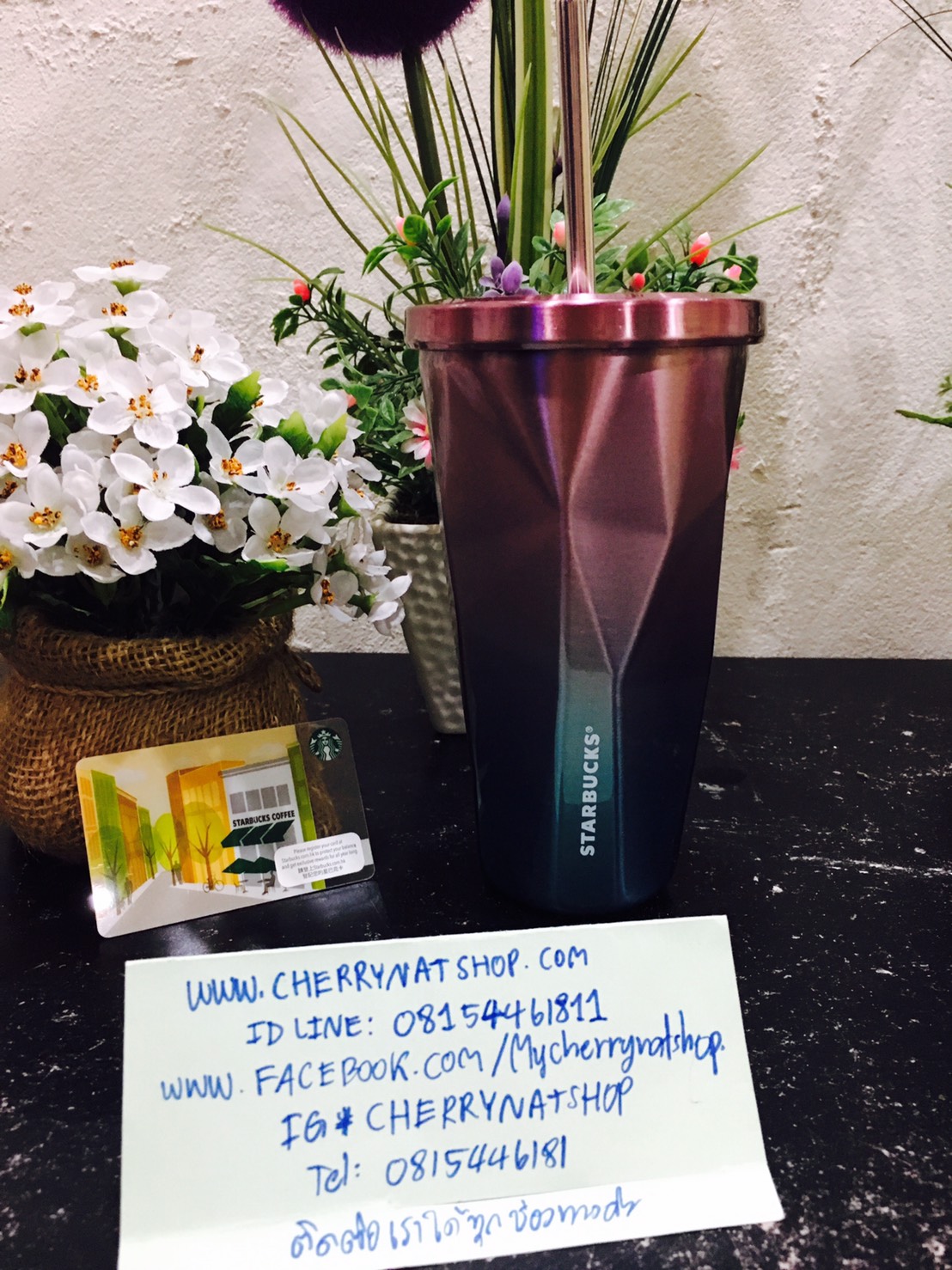 #ใครตามหาแก้วสตาร์บัคส์อเมริกาบู้บี้ไล่เฉดสีรุ้ง สวยมากค่ะ หายากด้วยค่ะ ทรงตัดเหลี่ยมเพชรที่หายากงานละเอียด ควรเก็บสะสมและเป็นของขวัญชิ้นเลอค่า