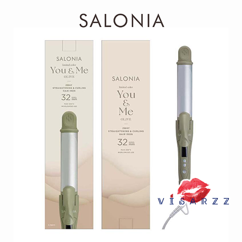 พร้อมส่ง (Limited Color #Olive) Salonia 2 Way Straightening & Curling Hair Iron 32 mm เครื่องหนีบและม้วนผมไฟฟ้าในเครื่องเดียว ผมเงางาม ไม่แห้งเสียและชี้ฟู