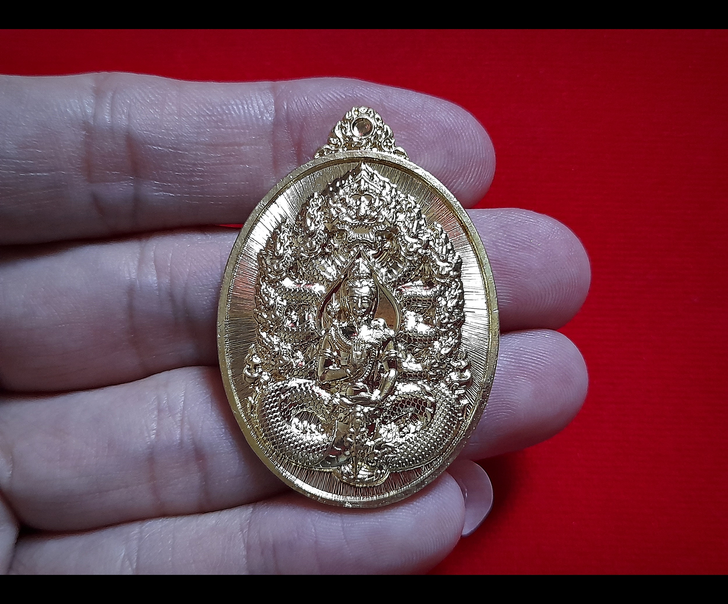 เหรียญ พญานาคราช๙เศียร หลัง นาคเกี้ยว (เก้าอธิบดี พญานาค ทั้ง๙ตระกูล) เนื้อปลอกลูกกระสุนปืน ปี2565 #รับประกันแท้