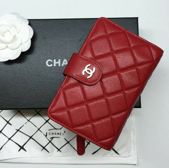 กระเป๋าสตางค์ cn wallet caviar skin ใบสั้น มีสี 3 สี ดำ แดง แดงเข้ม