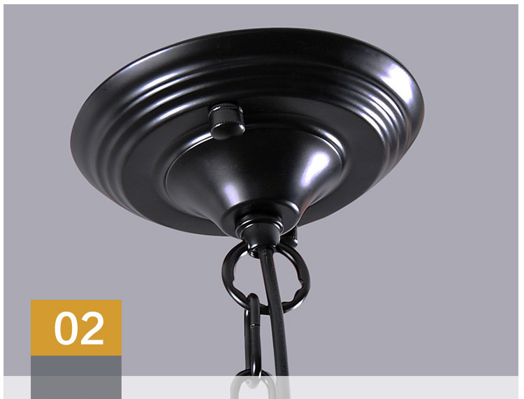 โคมไฟแขวนเพดานเหล็กดัดวงแหวนทรงกลมตกแต่งก้านลายแท่งเทียนสไตล์ Industrial [W8715]