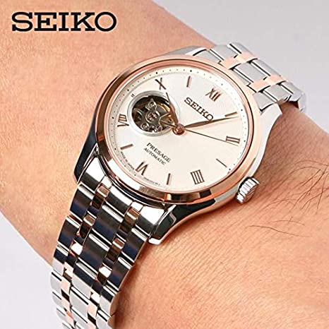Karnvera Shop นาฬิกาข้อมือผู้ชาย Seiko Presage SSA412J1 Men's Steel Pink Watch