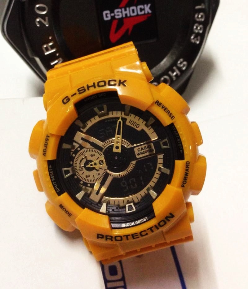 นาฬิกา G-Shock AAA รุ่น สีเหลืองหน้าปัดสีทอง 2 ระบบเหมือนจริงมาก ในสไตล์ที่คุณต้องชอบ