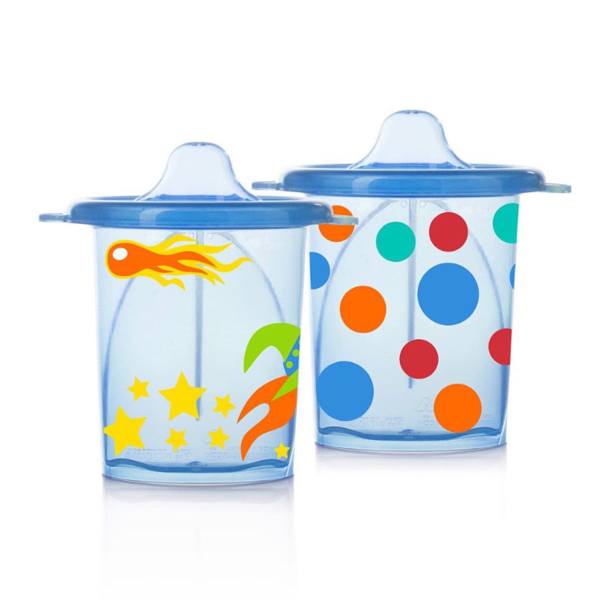 แก้วหัดดื่มสำหรับเด็กเล็ก evenflo Tilty TripleFlo (Blue)