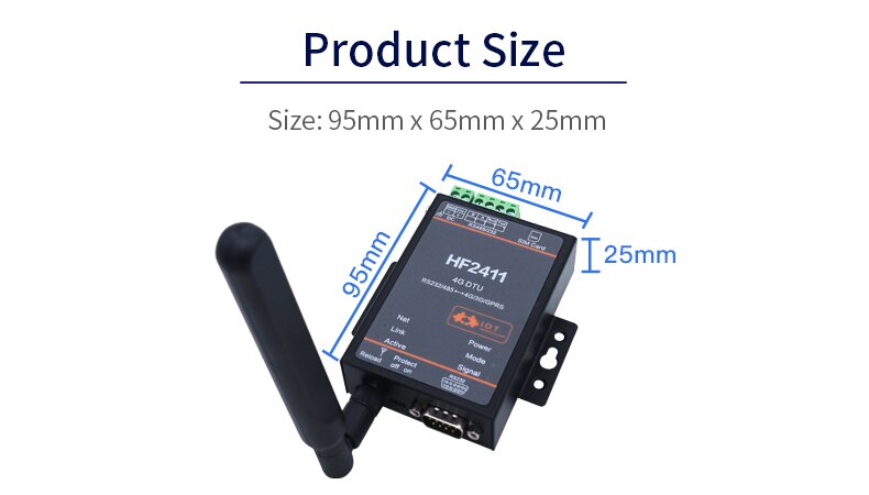 อุปกรณ์แปลงสัญญาณ RS485/RS232 TO 4G DTU (HF2411)