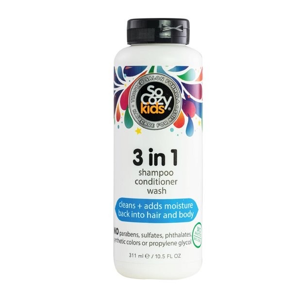 แชมพูผสมครีมนวดผมและสบู่เหลวสำหรับเด็ก SoCozy Kids 3-in-1 Shampoo + Conditioner + Wash