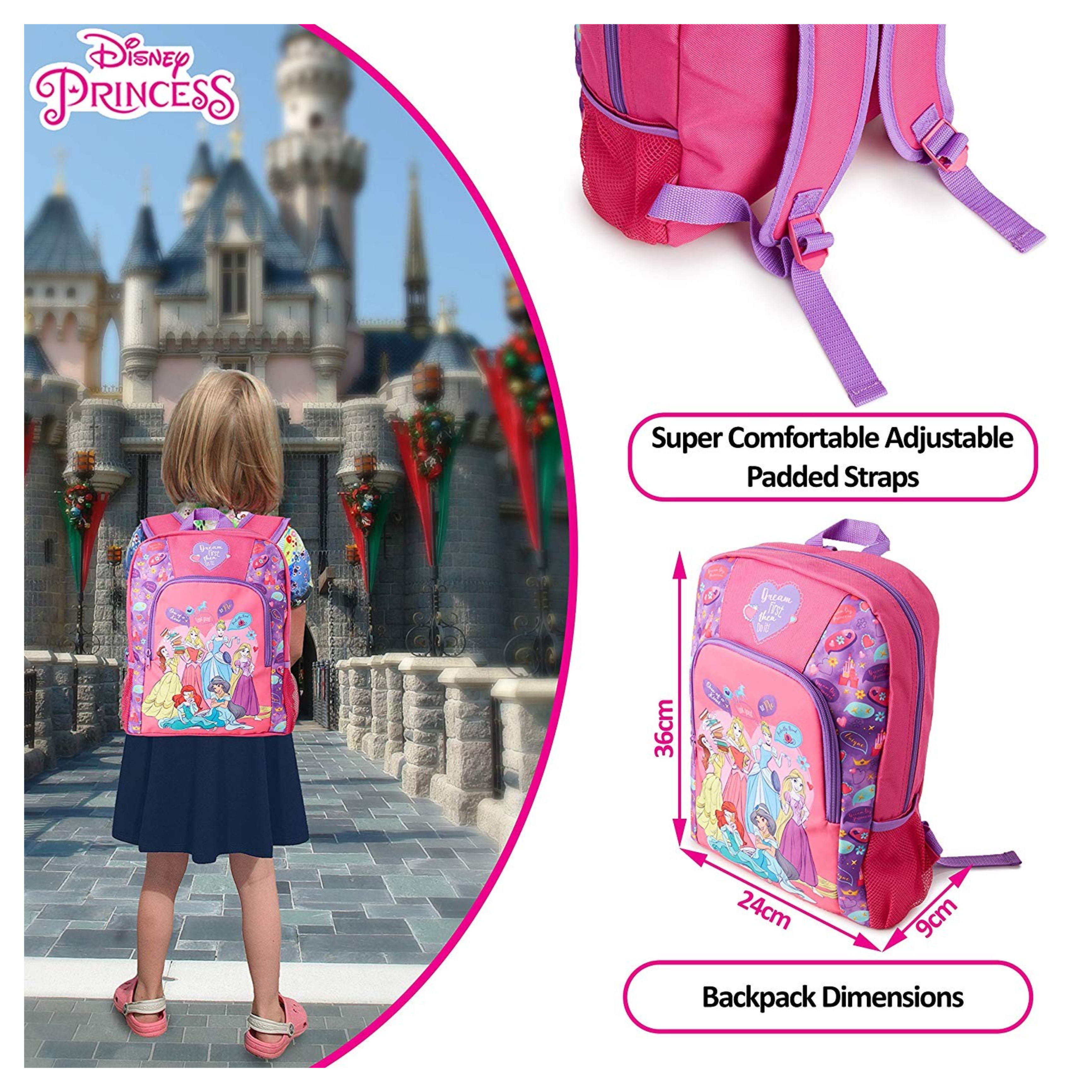 กระเป๋าเป้สะพายหลังสำหรับเด็ก SAMBRO Disney Princess Backpack for Kids