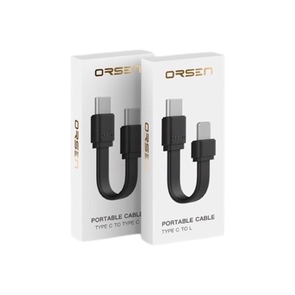 สายชาร์จสั้น Orsen by Eloop S10C/S10L ชาร์จเร็ว Type-C 3A และ สำหรับ iP 2.4A