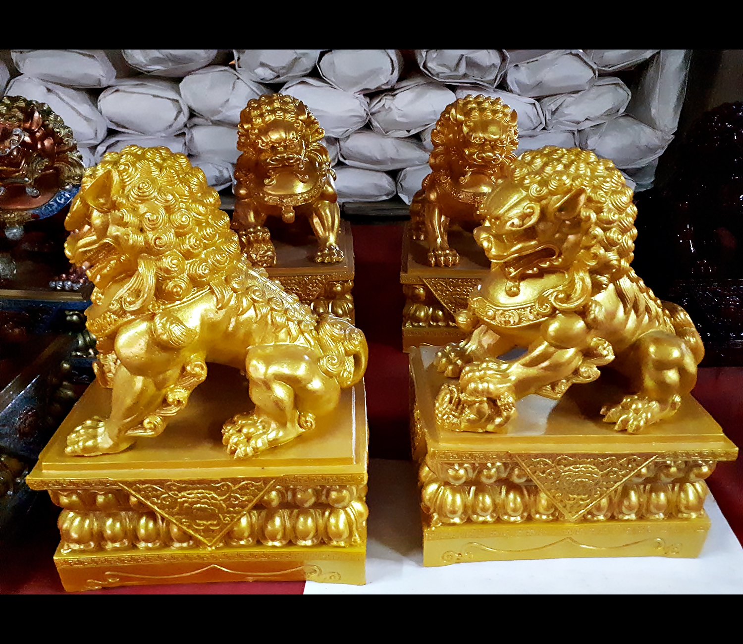 รูปหล่อ รูปปั้น สิงห์โตจีน เนื้อเรซิ่น (น้ำหนักเบา) (ขายปลีก ขายส่ง)