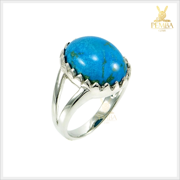 แหวนเทอร์คอยส์ อัญมณีสีฟ้าเขียวสวยงาม ดีไซน์เก๋ๆ