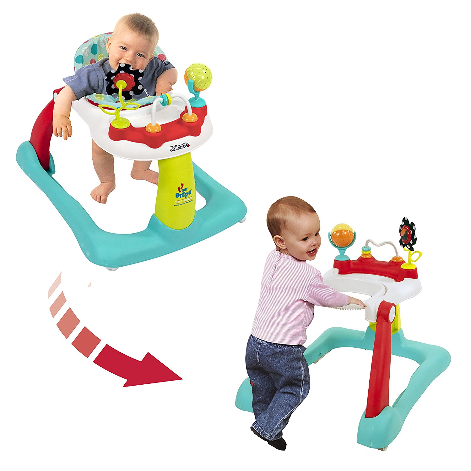 รถกิจกรรมหัดเดินเอนกประสงค์ Kolcraft Tiny Steps 2-in-1 Activity Walker (Jubilee)