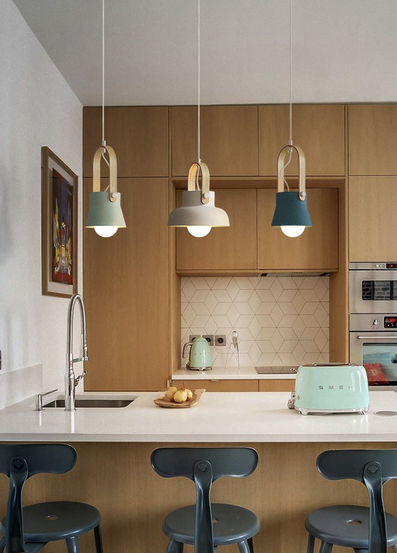 โคมไฟแขวนเพดานหูโคมลายไม้ทรงตัว U สไตล์นอร์ดิก [DY8678]