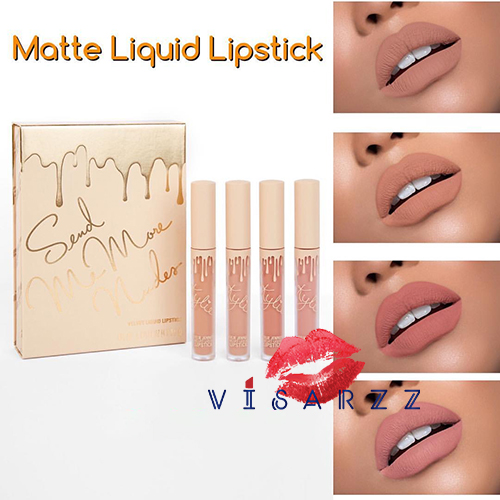 Kylie Send Me More Nudes Matte Liquid Lipstick Set เซตลิปเนื้อแมท โทนสีนู้ด 4 สี สีสวย เม็ดสีแน่นๆ