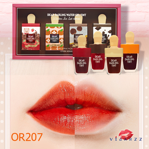 (#OR207 Limited Winter Ice Edition) Etude Dear Darling Tint Ice Cream 4.5g #OR207 ทิ้นเนื้อเจลแพคเกจไอติมน่ารักมากๆ ให้สีสันสดใส ติดทนนาน พร้อมบำรุงริมฝีปากให้ชุ่มชื้น