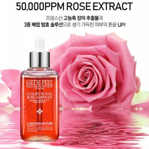 พร้อมส่ง Medi-Peel Luxury Royal Rose Ampoule 100mL เซรั่มกุหลาบ อุดมด้วยเปปไทด์ 3 ชนิดผสานกับสารสกัดกุหลาบป่าบัลแกเลีย ที่ให้ความชุ่มชื้นพร้อมผิวแข็งแรงยืดหยุ่นดูเรียบเนียนขึ้น กระจ่างใส ดูสุขภาพดีอ่อนเยาว์