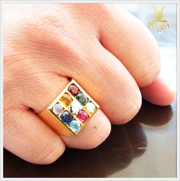 แหวนพลอยนพเก้า ทองแท้ เพชรแท้ (สามารถสั่งทำได้ค่ะ)