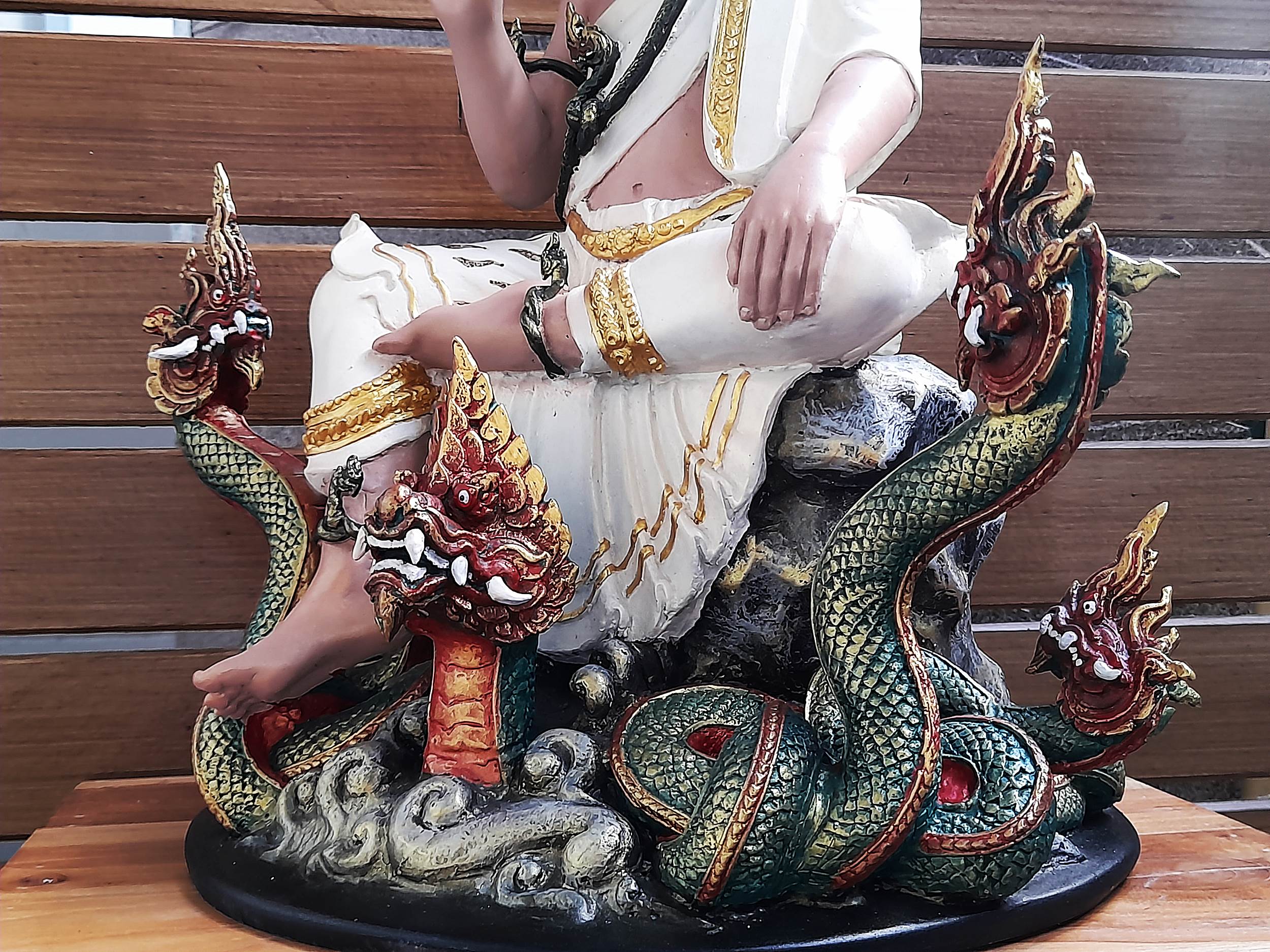 รูปหล่อ พ่อปู่ฤาษี พญานาค(ปู่ฤาษีภุชงค์ บรมครูแห่งสายพญานาคราช) (องค์ใหญ่ขนาดตั้งบูชา หน้าตัก9นิ้ว ฐาน15นิ้ว สูง19นิ้ว) เนื้อทองเหลือง เพ้นสี #รับประกันแท้ #เข้าพิธีบวงสรวงแล้ว