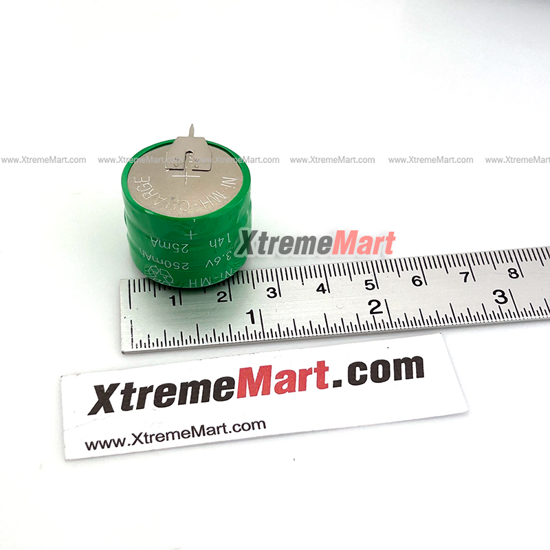 ถ่านกระดุมมีขา 3.6V 250mAh NI-MH Ni MH Batteries With 2-Pins Rechargeable Button Cell Battery for Clock memory (ชิ้นละ)