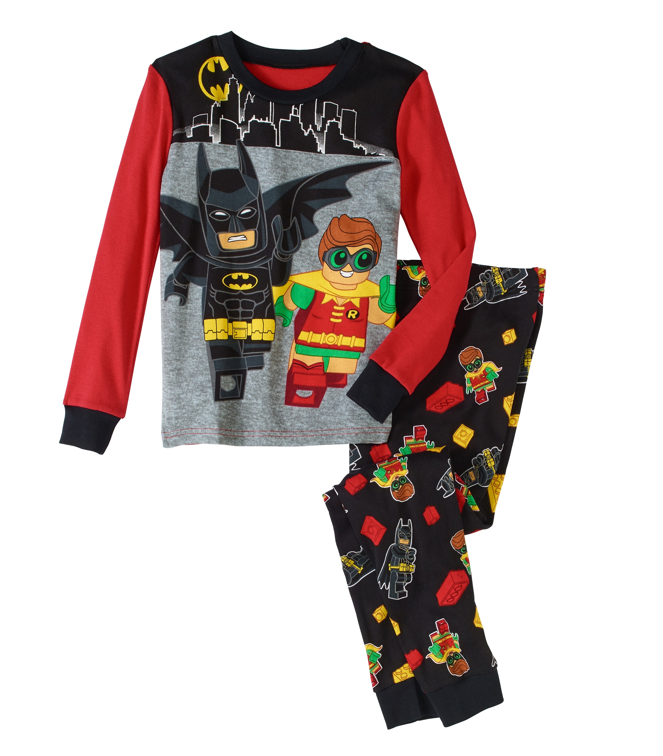 ชุดนอนแขนยาวขายาว The LEGO Batman Movie Boys 2 Piece Cotton Pajama ไซส์ 4