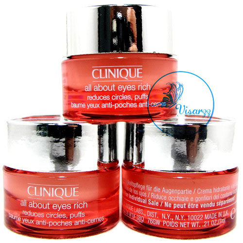 (Tester) Clinique All About Eyes Rich 7 mL เซรั่มลดรอยคล้ำและถุงใต้ตาที่ดังที่สุดใน 3 โลก