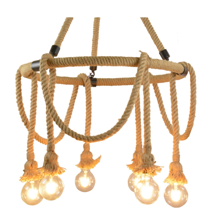 โคมไฟระย้าเชือกลอฟท์วินเทจ 6 ดวง [LF-036]