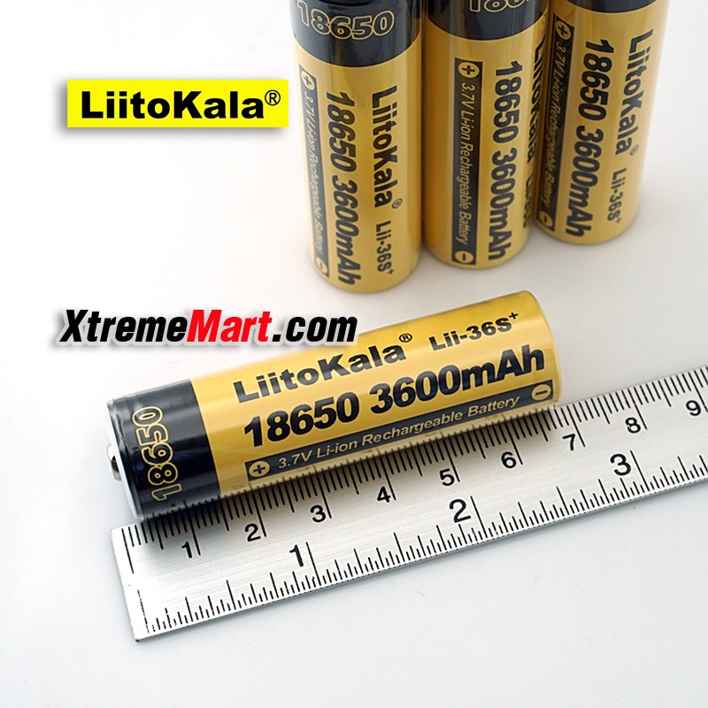 แบตเตอรี่ชาร์จได้ LiitoKala 18650 Lii-36S+ หัวนูน 3.7V Li-ion 3600mAh (ของแท้ ความจุเต็ม) Lithium battery (ก้อนละ)