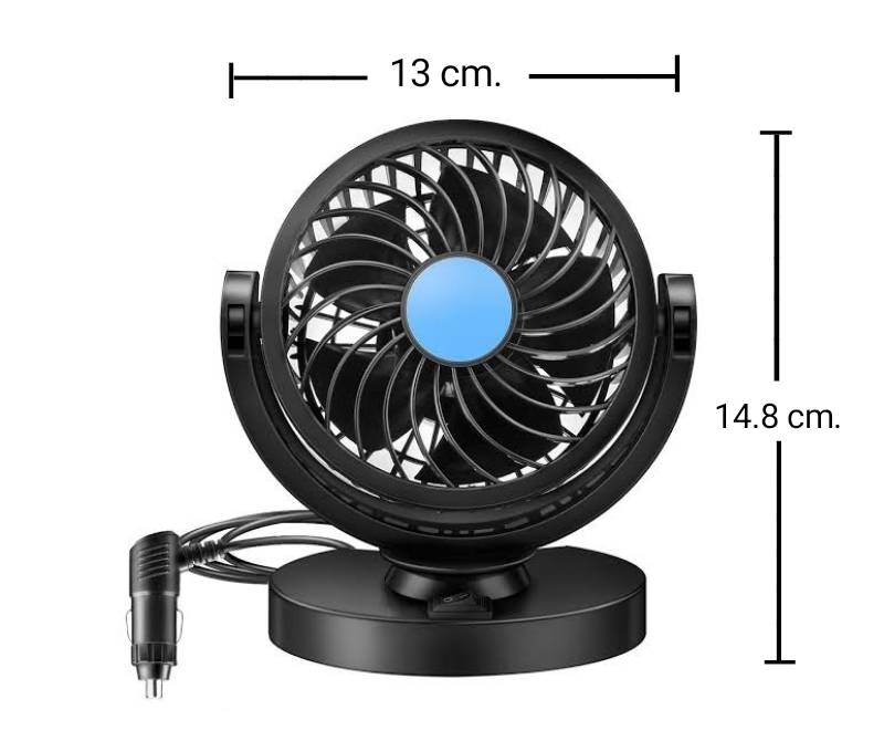 พัดลมติดรถยนต์ พัดลมระบายความร้อนในรถยนต์DC12/24Vปรับได้360องศา