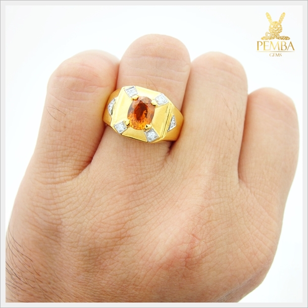 แหวนบุษราคัมแท้ สีสวยใส คัดพิเศษ (สามารถสั่งทำได้ค่ะ)